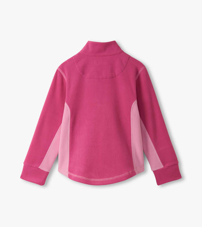 Girls Raspberry Rose 1/4 Zip Mockneck Hatley
