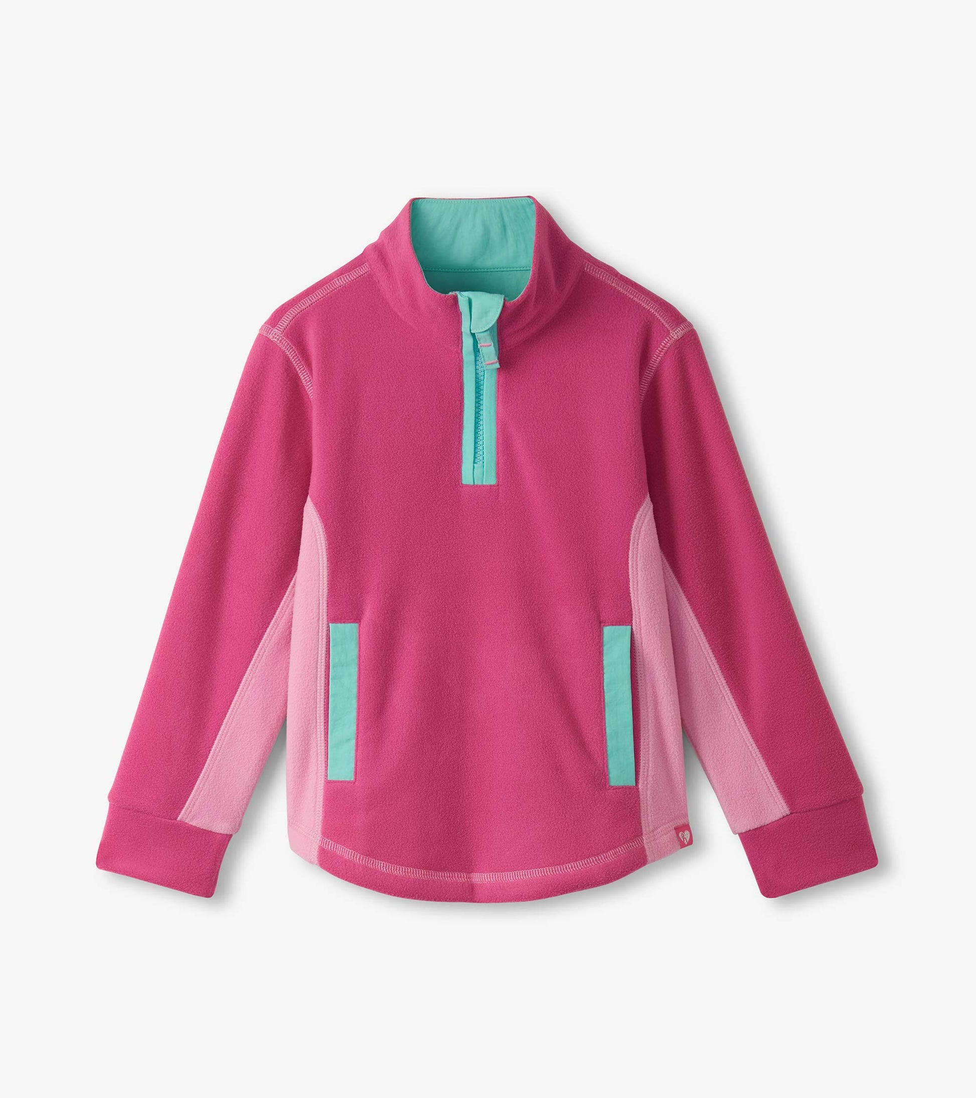 Girls Raspberry Rose 1/4 Zip Mockneck Hatley