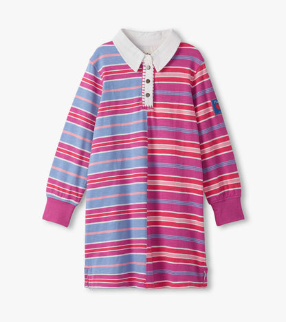 Girls Mixed Stripes Polo Dress Hatley