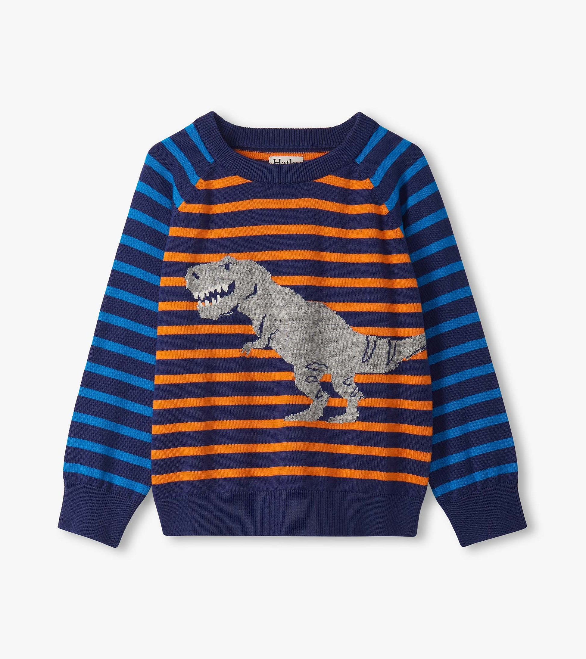 Boys Dino Mixed Stripes Raglan Sweater Hatley