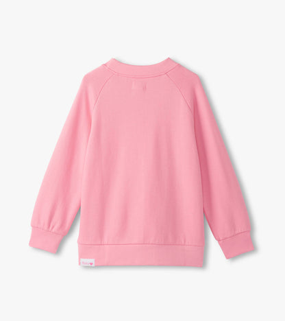Girls Sea Pink Butterfly Slouchy Pullover