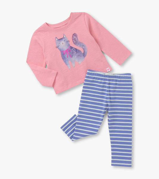 Baby & Toddler Girls Kitty Graphic T-Shirt and Legging Set