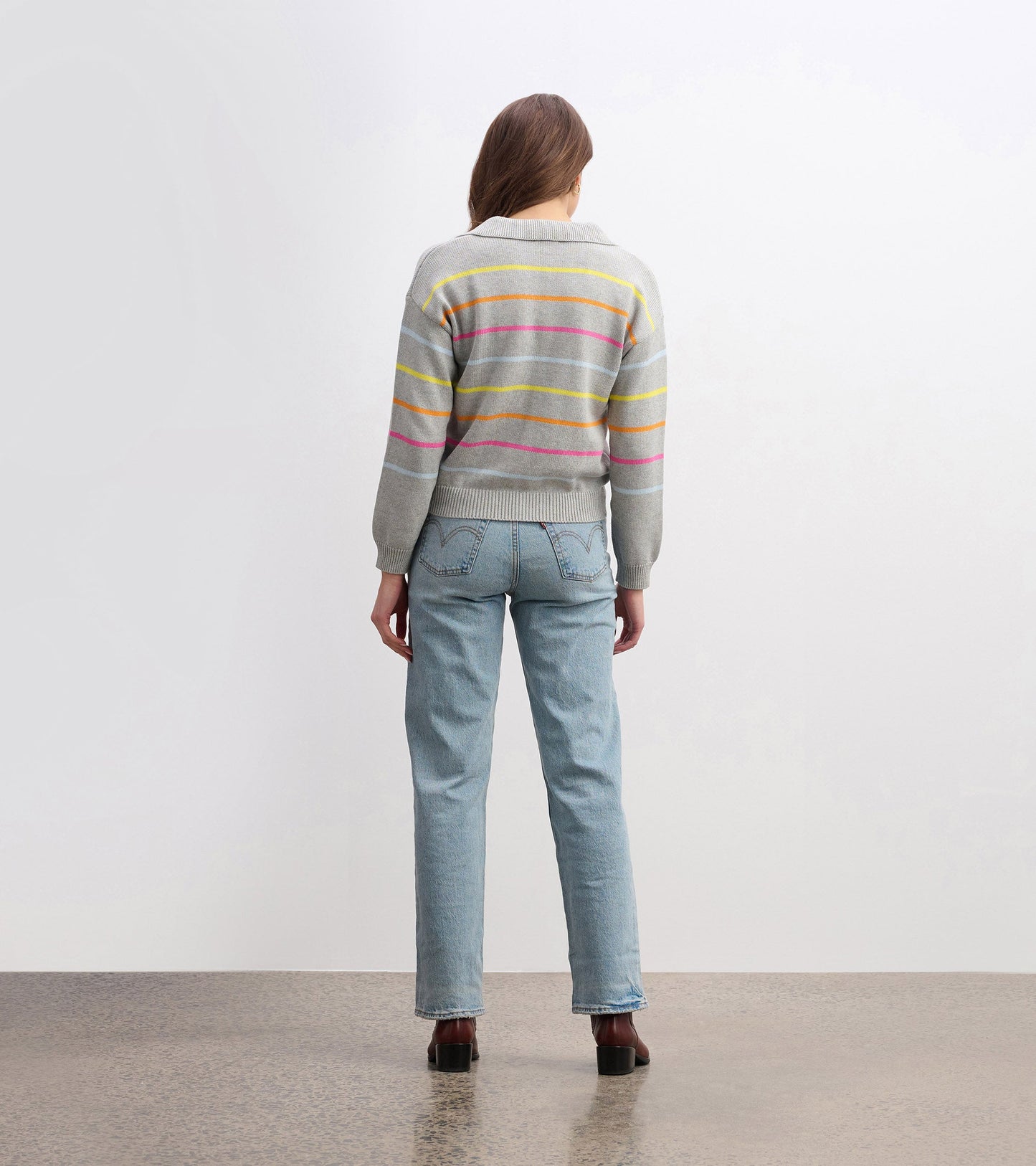 Johnny Collar Jumper - Sorbet Stripes