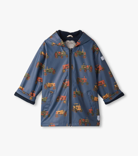 Boys Landscape Tractors Zip-UP Raincoat