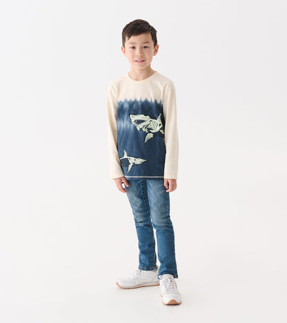 Boys Shark Bones Long Sleeve Graphic Tee