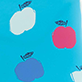 View Girls Apple Orchard Matte Wellies blue swatch with scattered red and white apples