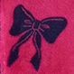 View Girls Big Bows Fleece Zip-Up Hoodie Dark navy bow outline on bright pink background