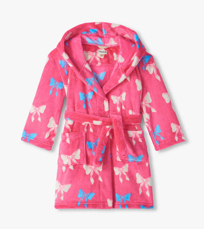 Girls Big Big Bows Fuzzy Fleece Robe