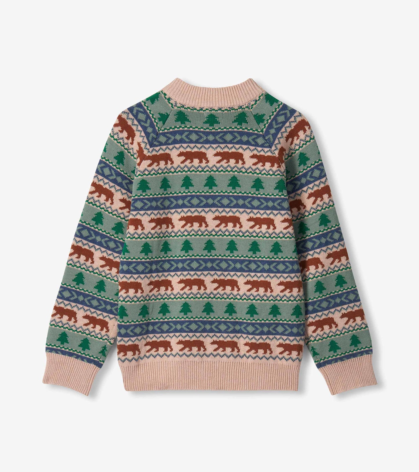 Boys Big Bear Fair Isle Mock Neck Sweater