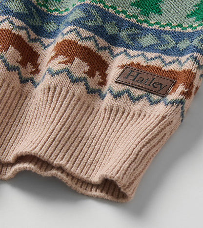 Boys Big Bear Fair Isle Mock Neck Sweater