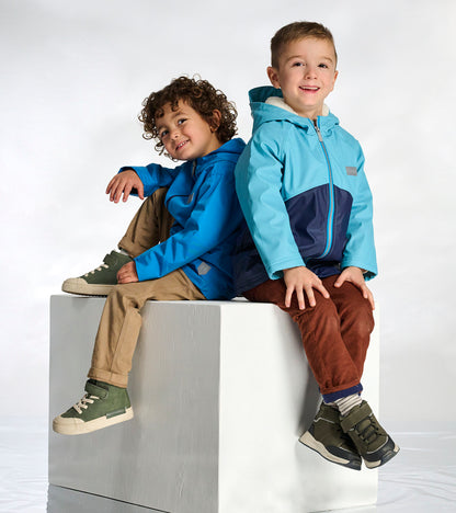 Boys Blue Colourblock Sherpa Lined Raincoat