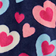 View Girls Bunches of Hearts Fleece Zip-Up Hoodie pink and cream hearts on navy background