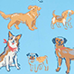 View Boys Blue Little Pups Umbrella blue swatch with small dog illustrations