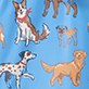 View Baby & Toddler Boys Blue Little Pups Raincoat Blue swatch with scattered dogs in white, tan, and orange