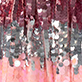 View Girls Blossom Gradient Sequin Skirt Pink gradient sequin swatch with silver and rose metallic discs