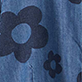 View Girls Big Flowers Swing Jean Dress Blue denim swatch with large dark blue flower shapes