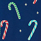View Men's Blue Candy Canes Pyjama Set Blue swatch with scattered red, green, and blue candy canes and small white dots