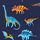 View Baby Boys Colourful Dinos Cotton Sleeper Blue swatch with colorful dinosaur pattern