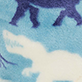 View Boys Dino Silhouette Fleece Slippers Blue dinosaur silhouettes on a light blue and white cloudy pattern