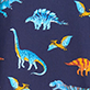 View Boys Colourful Dinos Cotton Pyjama Set Navy swatch with colorful dinosaur silhouettes