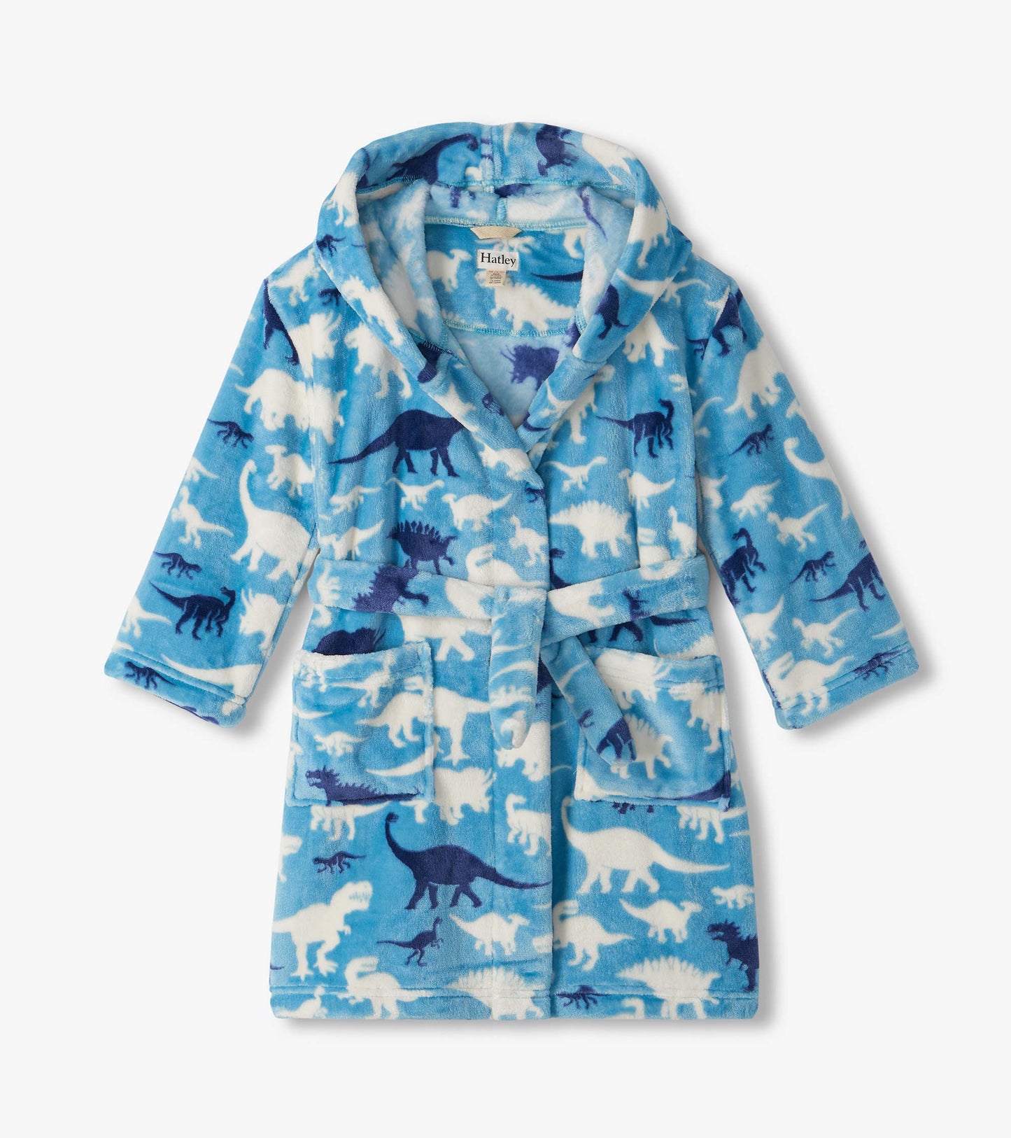 Boys Dino Silhouette Fuzzy Fleece Robe