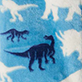 View Boys Dino Silhouette Fuzzy Fleece Robe Blue and white fuzzy swatch with dinosaur silhouettes