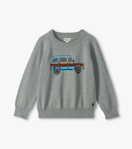 Boys Vintage Truck Crew Neck Sweater
