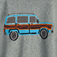 View Boys Vintage Truck Crew Neck Sweater blue and brown vintage truck on heather gray knit