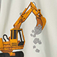View Baby & Toddler Boys Digger Raglan Sleeve T-Shirt orange excavator with gray rocks on white background
