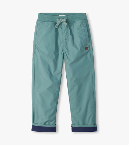 Boys Chinois Green Jersey Lined Pull On Pants