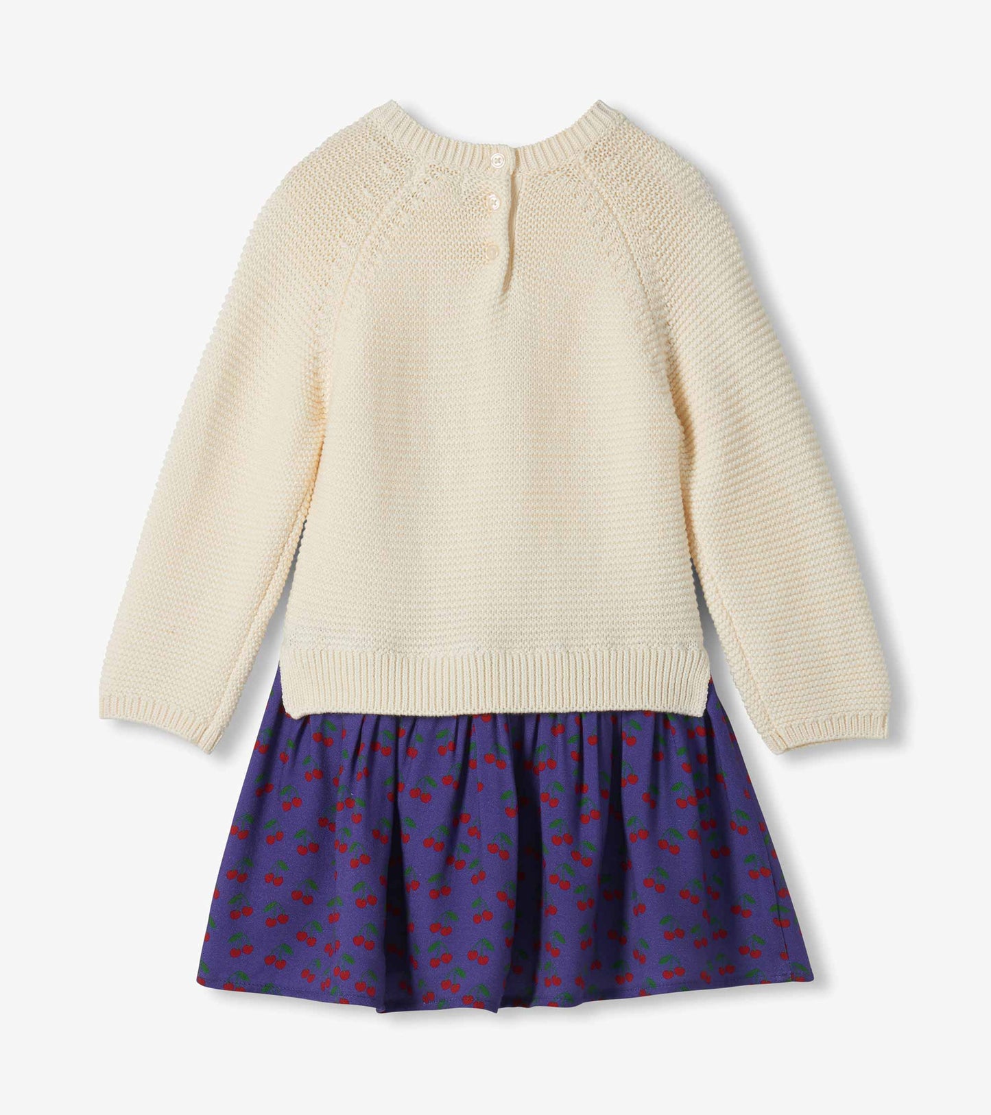 Baby & Toddler Girls Cherries Mix Media Sweater Dress