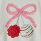 View Baby & Toddler Girls Ornament Gathered Back T-Shirt Pink bow with red flower and striped ornament