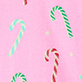 View Girls Pink Candy Canes Cotton Pyjama Set Pink swatch with scattered red and green candy cane pattern