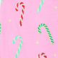 View Women's Pink Candy Canes Pyjama Set Pink swatch with scattered red, green, and pink candy canes