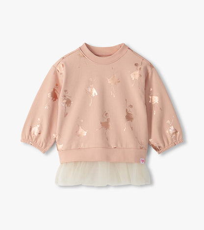 Baby & Toddler Girls Shiny Ballerinas Mix Media Top