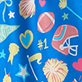 View Girls Cheer Squad Nightdress Blue swatch with colorful cheer motifs including pom-poms, megaphones, stars, and bows