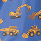 View Baby & Toddler Boys Construction Trucks Raincoat Blue swatch with yellow construction truck pattern