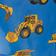 View Toddler Boys Construction Trucks Wellies Blue swatch with yellow construction trucks and diggers pattern
