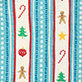 View Baby Holiday Decorations Cotton Sleeper White striped swatch with holiday motifs and teal border