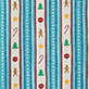 View Women's Holiday Decorations Two Piece Pyjama Set White striped swatch with colorful holiday decorations and teal dotted lines