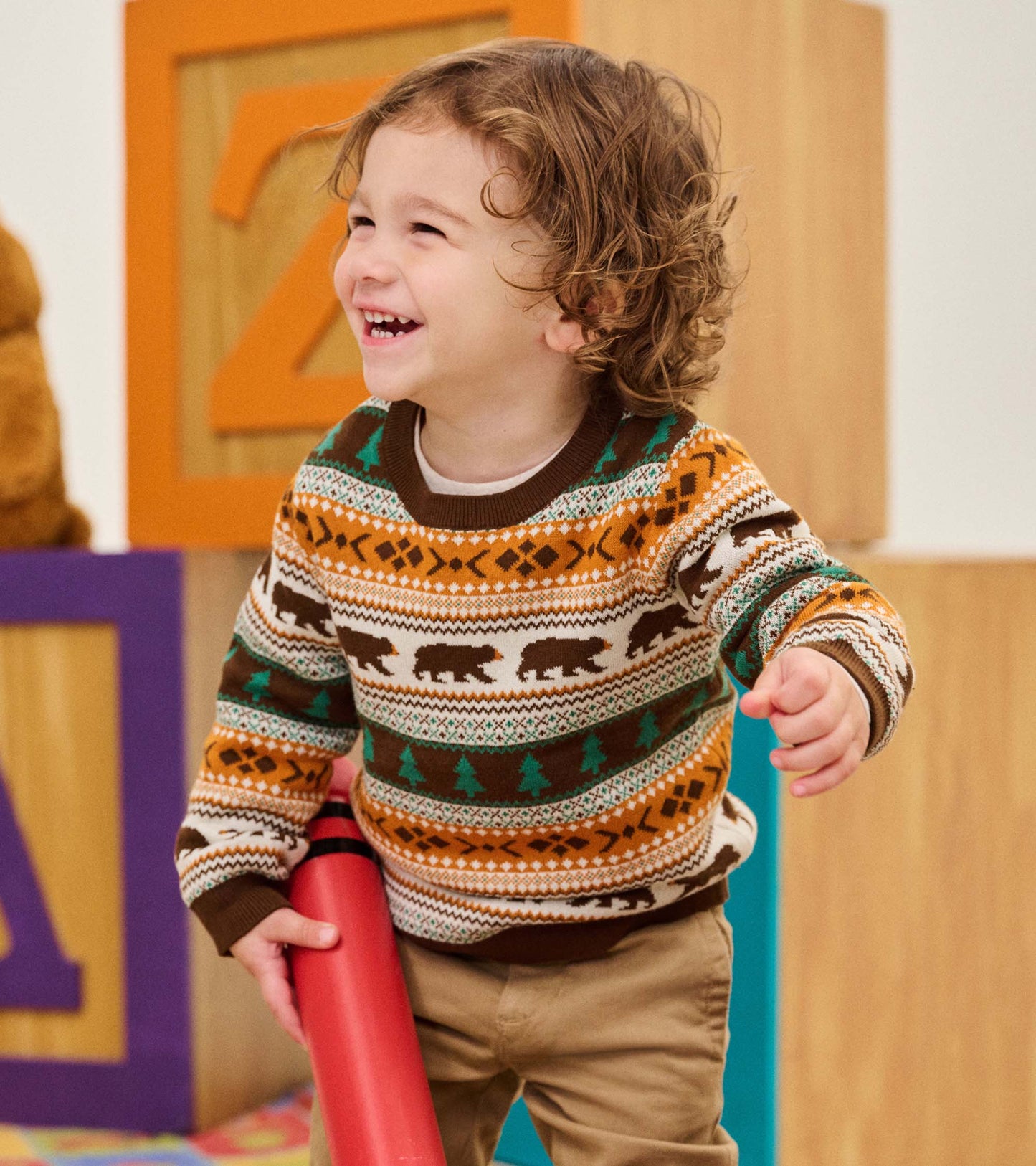 Baby & Toddler Boys Forest Bear Crew Neck Sweater