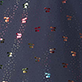 View Girls Rainbow Foil Cherry Raincoat Navy swatch with small multicolored foil cherries