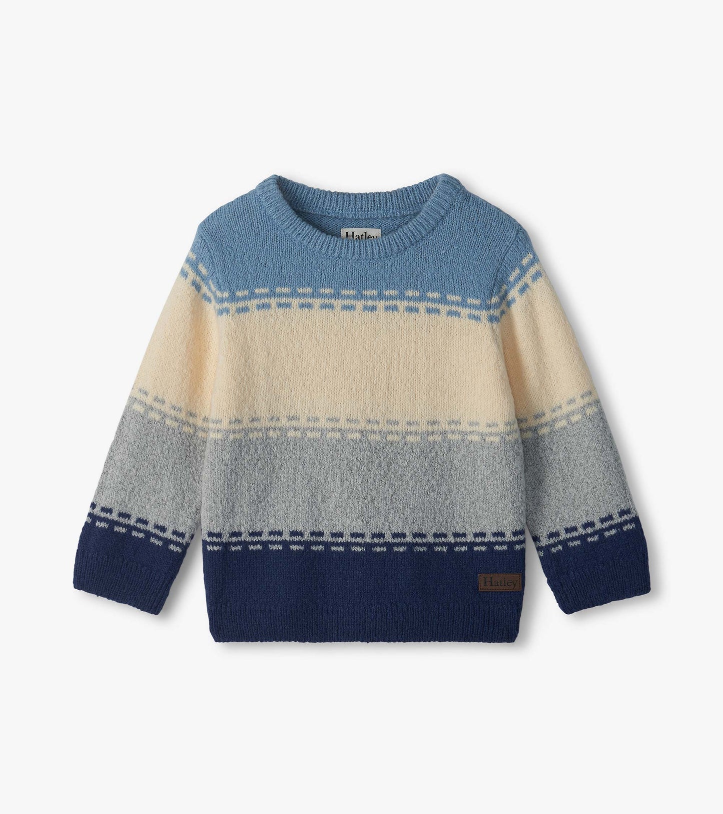 Baby & Toddler Boys Blue Colourblock Crew Neck Sweater