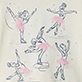 View Girls Figure Skating Graphic T-Shirt cream swatch with pastel figure skaters and pink bows