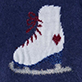 View Girls Figure Skate Everywhere Sweater Blue knit swatch with white ice skate motif and red laces