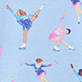 View Girls Figure Skaters Cotton Pyjama Set Light blue swatch with scattered figure skaters in colorful outfits