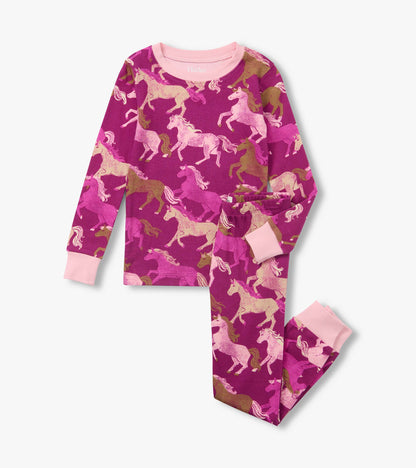 Girls Galloping Horses Cotton Pyjama Set