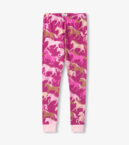 Girls Galloping Horses Cotton Pyjama Set