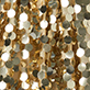 View Girls Gold Sequin Skirt gold sequin pattern with overlapping round metallic discs