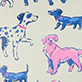 View Toddler Girls Little Pups Wellies white swatch with blue and pink puppy illustrations